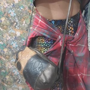 CARLOS FALCHI Leather Patchwork Crossbody